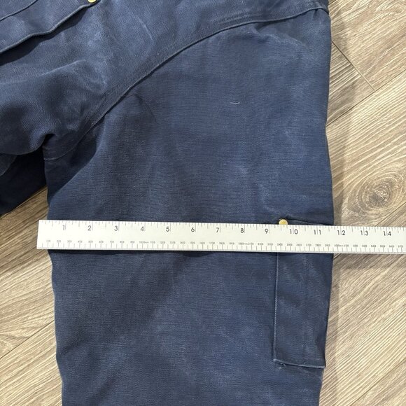 VTG Tough Duck Down Filled Work Jacket Mens 2XL Long Canvas Corduroy Collar Coat - Picture 11 of 16